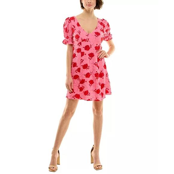 Floral Print Textured Dress CRYSTAL DOLL Size XS - Picture 1 of 5